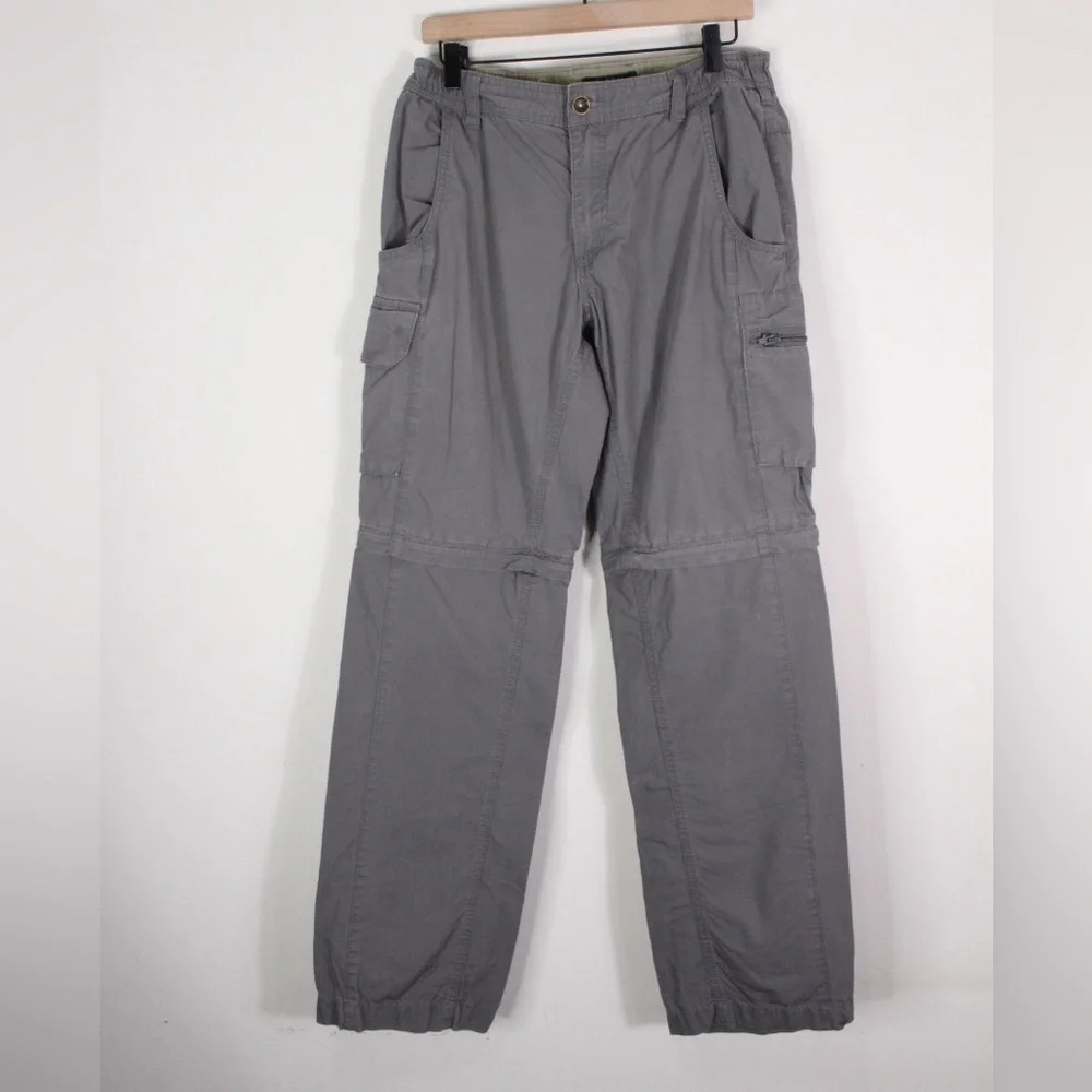 C&A Canda Straight Leg‎ Convertible Pants Men's 33x32 Gray Cargo Workwear